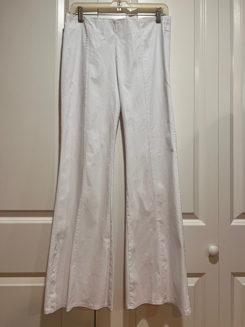 White bootcut pullon pants